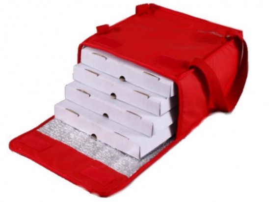Bolso térmico para 4 cajas de pizza 33 x 33 cm. con Velcro