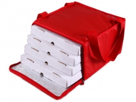 Bolso térmico para 4 cajas pizza de 33x33 con cierre